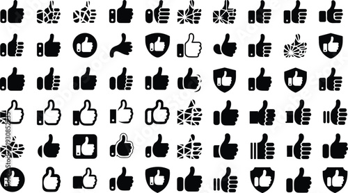 Thumbs Up Typography Silhouette Icon Pack
