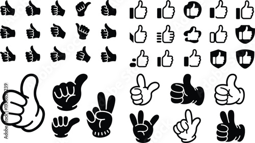 Thumbs Up Typography Silhouette Icon Pack
