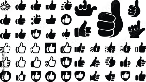 Thumbs Up Typography Silhouette Icon Pack