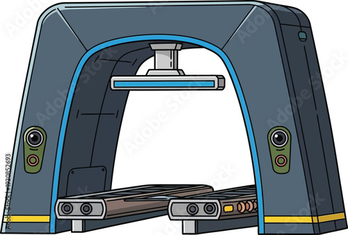 Medical ct scanner vector illustration for healthcare and technology presentations isolated on transparent background, Vector
