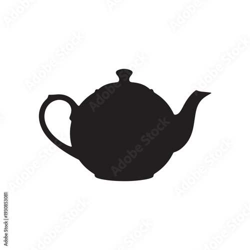 Black Tea pot silhouette vector illustration