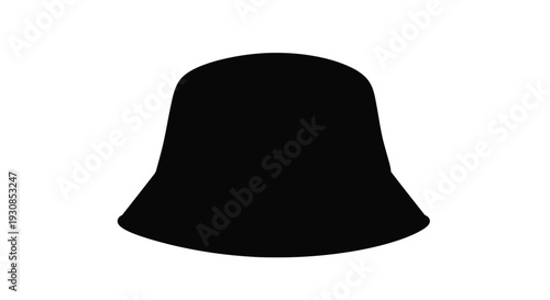 A striking black bucket hat presented as a clean silhouette