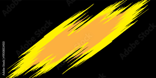 Abstract black background with grunge yellow lines and text vector eps10