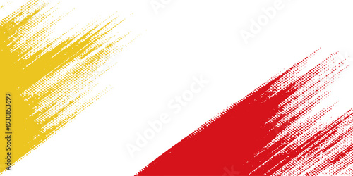 Artistic Strokes: A dynamic display of vibrant brushstrokes, where energetic red and sunlit yellow converge, creating a visual symphony of artistic expression and creative flair. 