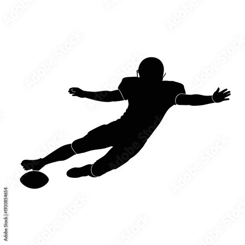 Silhouette of an athlete midair performing a jump in dynamic sports pose.