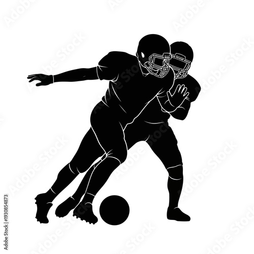 Dynamic rugby players clash in a high intensity tackle during an outdoor match.