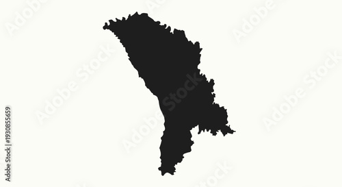 Moldova country map silhouette on isolated white background