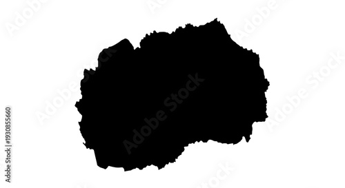North Macedonia country map silhouette on isolated white background