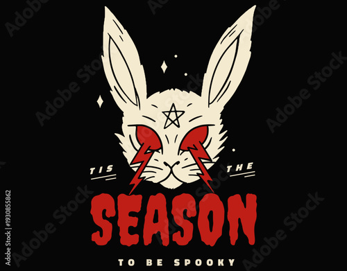Scary Halloween Rabbit Printable Cut File - printable editable vector art file.
