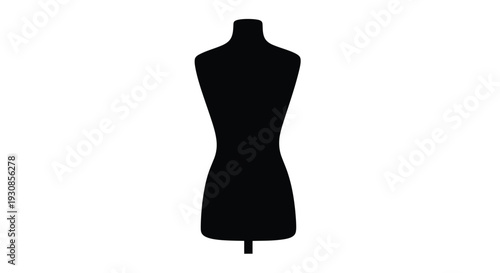 A striking black form of a dressmaker s model a bold silhouette