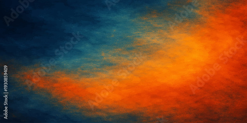 Celestial Symphony: An abstract composition, where vibrant hues of fiery orange meld with cool blues, evoking the mystery and allure of the cosmos.