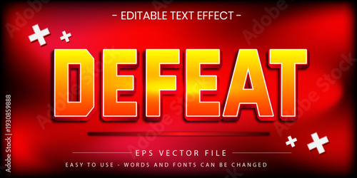 Defeat Gaming 3D Editable Text Effect with Fire Gradient
