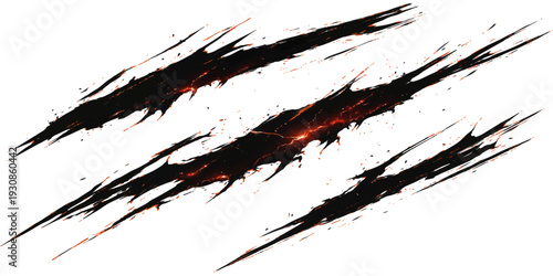 Claw Marks: The image features a set of fierce claw marks, showcasing the raw power and untamed essence. Perfect for conveying a sense of adventure, aggression, and wildness. 