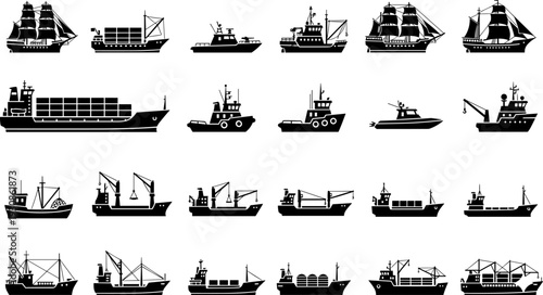 Black Isometric Cardboard Box Icon Set Featuring Closed Sealed Packages and Open Empty Delivery Cartons for Shipping Logistics E-commerce and Warehouse Storage Packaging Design