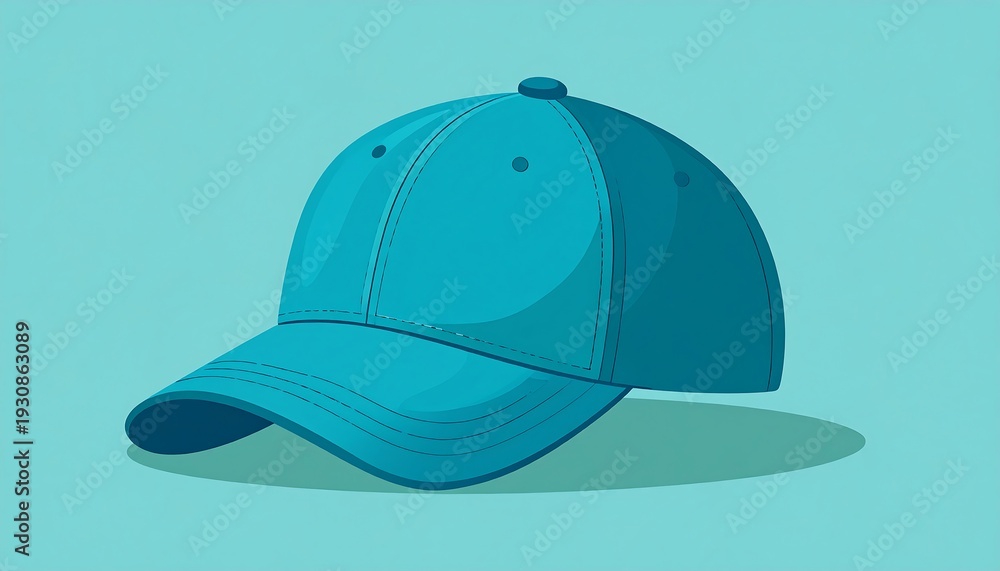 Fototapeta premium Stylish Blue Baseball Cap for Casual Fashion and Sun Protection.