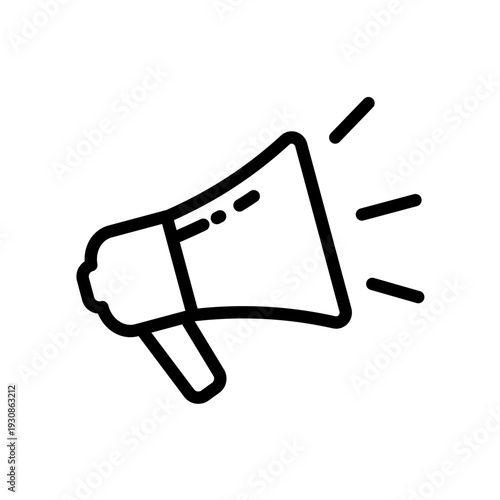 megaphone - simple line vector icon	