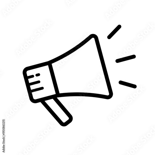 megaphone - simple line vector icon	