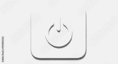 White power button icon for modern digital interfaces, symbolizing activation and control of electronic devices