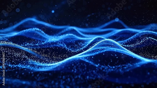 Blue particle wave animation