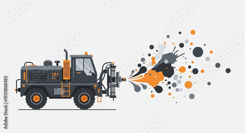 Industrial Machine Dispensing Colorful Abstract Splatter Orbs