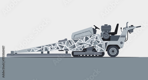 Industrial Machine For Concrete Surface Finishing With Geometric Pattern Design