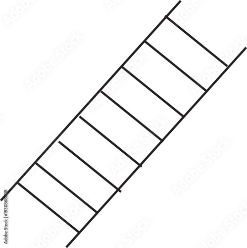 Ascending Ladder: A simple yet strong ladder, symbolizing progress and ambition, angled against a plain background, illustrating a pathway to achievement.