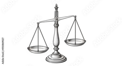 Vintage Justice Scale Symbolizing Balance and Law.