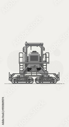 Industrial Paving Machine Operating on a Construction Site
