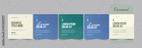 Modern Social Media Carousel Template Set – Editable Instagram & LinkedIn Carousel Post Design, Business Banner Layout, Clean Gradient Vector Design