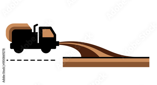 Industrial Pumping Truck Discharging Slurry onto Ground