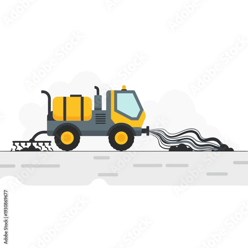 Industrial Road Maintenance Machine Spraying Asphalt for Paving Work