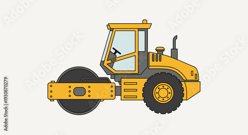 Industrial Road Roller Vehicle Illustration Graphic Design