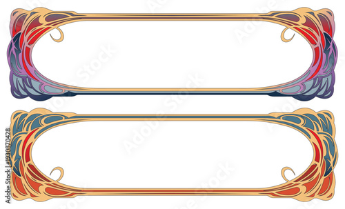 Elegant antique art nouveau borders.