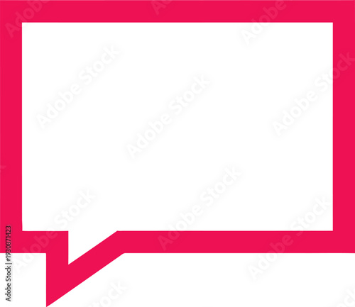 A red speech bubble sms template on a plain background for dialogue or text