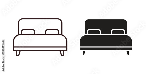 Bed icon symbol vector illustration. vector flat clipart object eps10