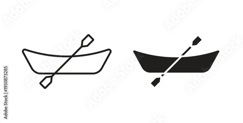 Canoe icon symbol vector illustration. vector flat clipart object eps10