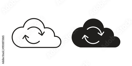 Cloud sync icon symbol vector illustration. vector flat clipart object eps10