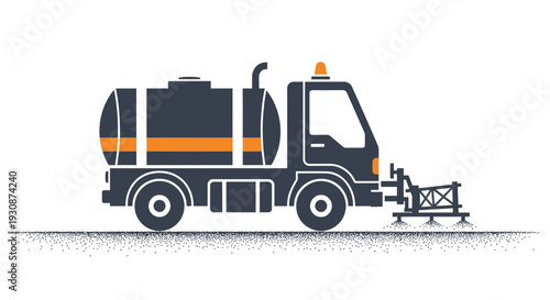 Industrial Sprayer Truck Vector Graphic For Agricultural Applications