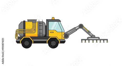 Industrial Sprayer Truck Vehicle For Agriculture And Cleaning Operations Vector