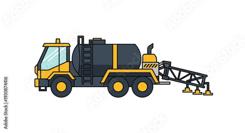 Industrial Spraying Vehicle Illustration For Agricultural Use
