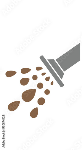 Industrial Spreading Dry Granules From Chute Conceptual Icon