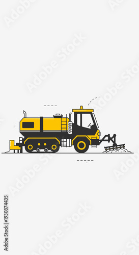 Industrial Spraying Vehicle For Agricultural Applications On Flat White Background