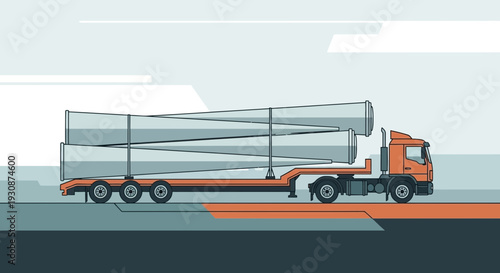 Industrial Transport Of Large Diameter Pipes Via Truck