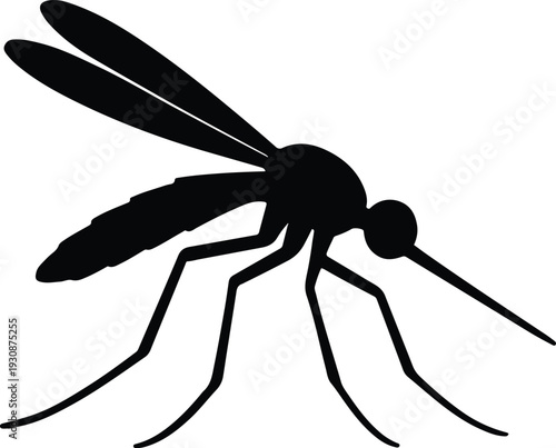 Mosquito Silhouette Icon Vector Illustration Insect Symbol Pest Control Concept Stock Graphic