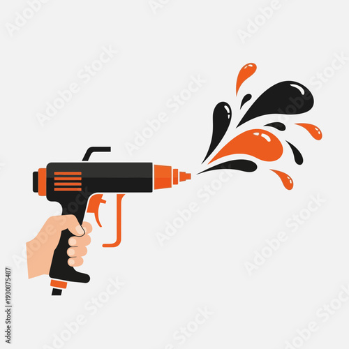 Innovative Spray Gun Art Creation Blending Colors Dynamically