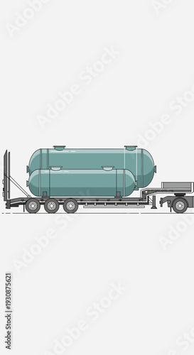Large Industrial Storage Tanks Transported By Specialized Truck