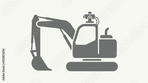 Minimalist Excavator Icon For Construction Industry Projects