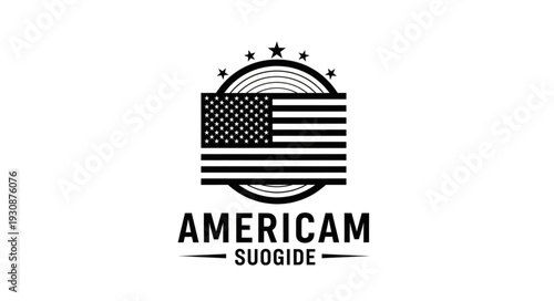 American Flag Emblem with Stars and Stripes Design.