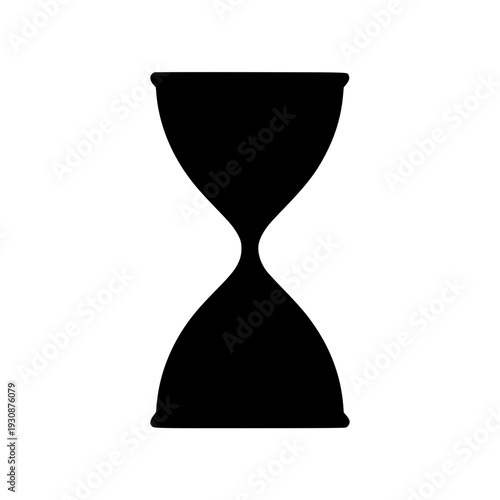Sand timer silhouette abstract concept black white icon 