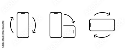 Smartphone screen rotation icon set